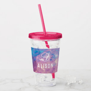 individuelle Name unicorn Tumblers mit Stroh auf k Acryltrinkbecher