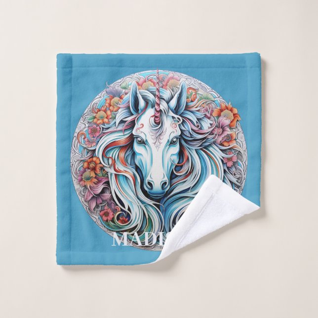 Individuelle Name Unicorn Waschlappen (Waschlappen)