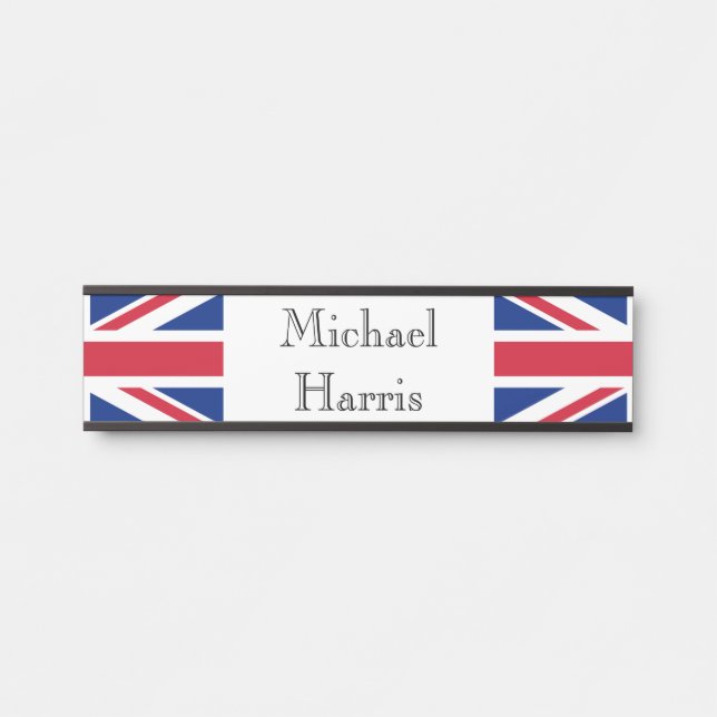 Individuelle Name Union Jack Flag npt Türschild (Vorderseite )