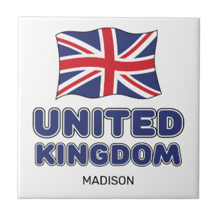 Individuelle Name United Kingdom Flag Fliese