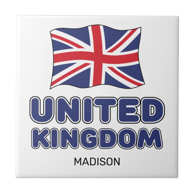 Individuelle Name United Kingdom Flag Fliese (Vorderseite)