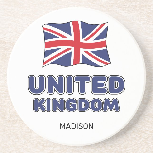 Individuelle Name United Kingdom Flag Getränkeuntersetzer (Vorne)