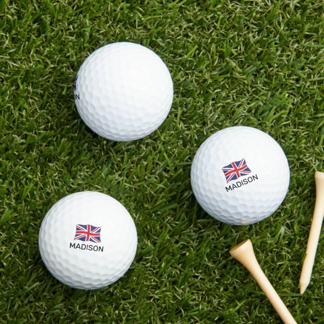 Individuelle Name United Kingdom Flag Golfball (Insitu Gras)