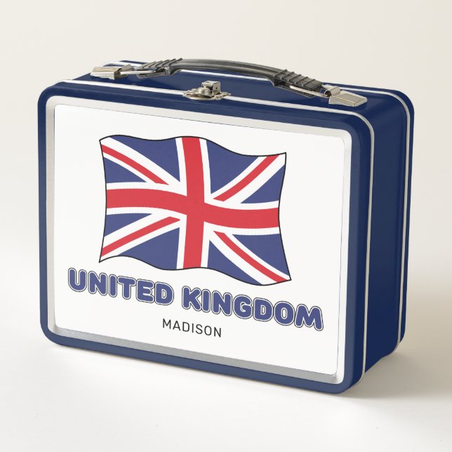 Individuelle Name United Kingdom Flag Metall Brotdose (Vorderseite)