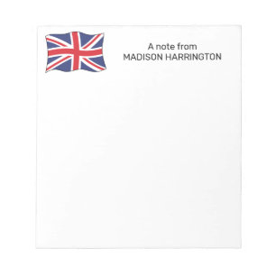 Individuelle Name United Kingdom Flag Notizblock