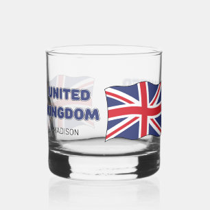 Individuelle Name United Kingdom Flag Whiskyglas