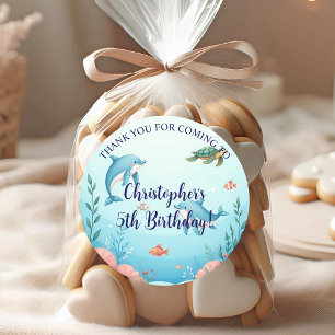 Individuelle Name unter dem Meer Geburtstagspartei Runder Aufkleber