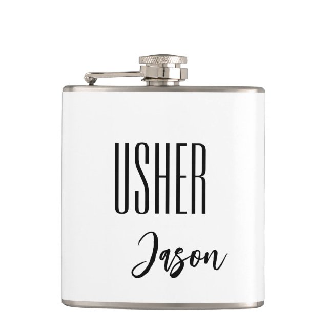 Individuelle Name Usher Flask Flachmann (Vorderseite)