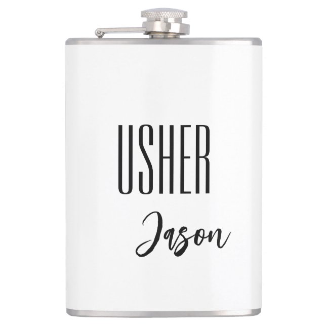 Individuelle Name Usher Flask Flachmann (Vorderseite)