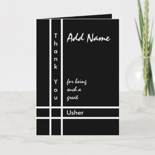 Individuelle Name - Usher Wedding Vielen Dank Dankeskarte