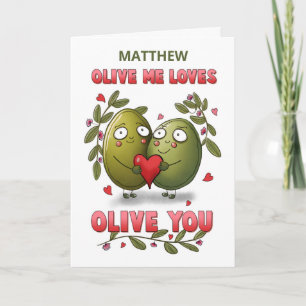 Individuelle Name Valentine Olivenweg Liebe Sie Karte