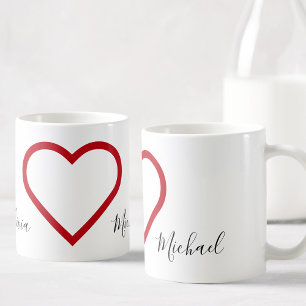 Individuelle Name Valentine's Day Liebe Heart Coup Kaffeetasse