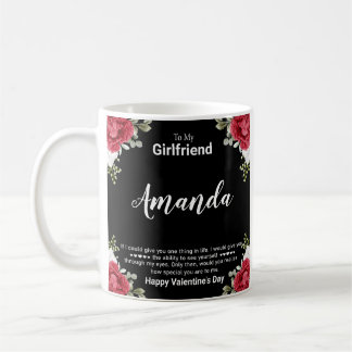 Individuelle Name Valentinins Botschaft für Freund Kaffeetasse