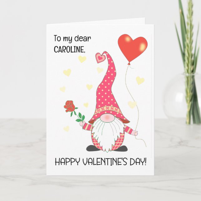 Individuelle Name Valentins Niedliches Genom und R Karte (Vorderseite)