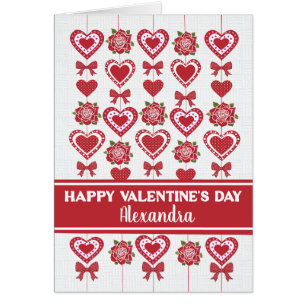 Individuelle Name Valentins Rote Rosen Herzklopfen