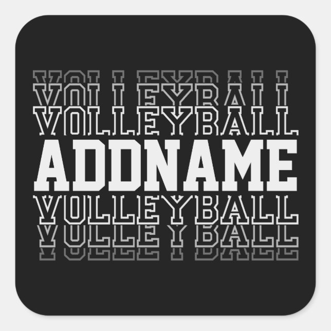 INDIVIDUELLE NAME Vanishing Volleyball Logoteam Quadratischer Aufkleber (Vorderseite)