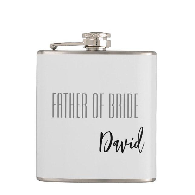 Individuelle Name Vater der Brautflasche Flachmann (Vorderseite)
