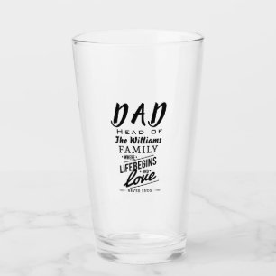 Individuelle Name Vater Leiter der Liebe Familie e Glas