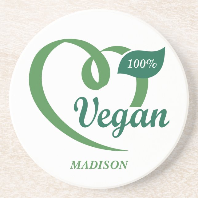 Individuelle Name Vegan Getränkeuntersetzer (Vorne)