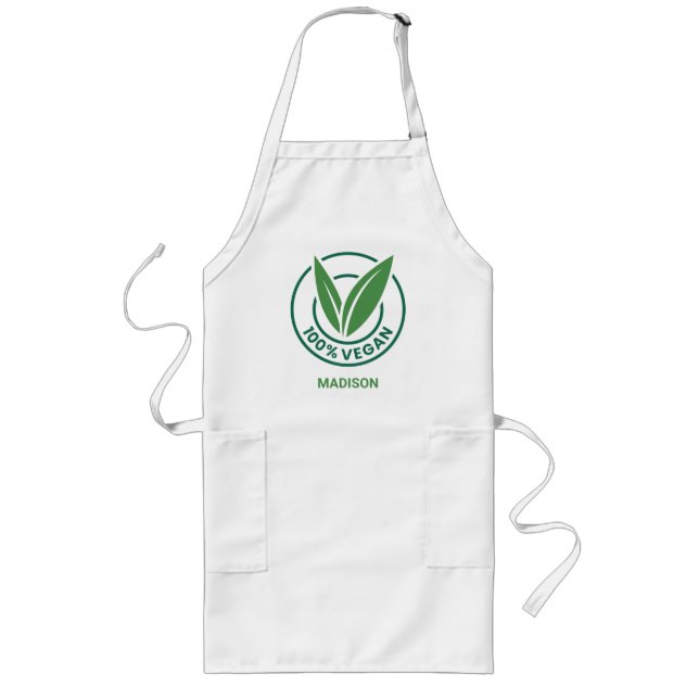 Individuelle Name Vegan Lange Schürze (Vorne)