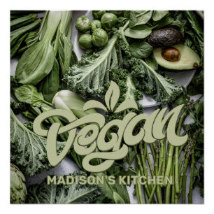 Individuelle Name Vegan Poster