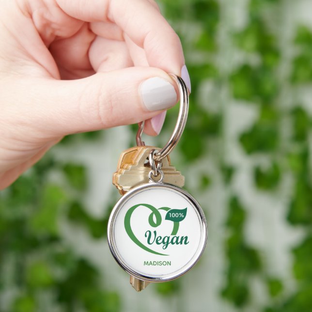 Individuelle Name Vegan Schlüsselanhänger (Hand)