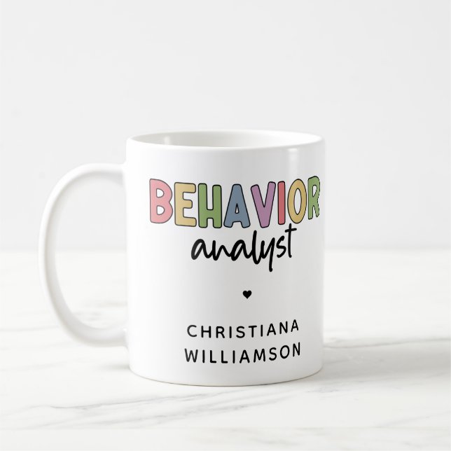 Individuelle Name-Verhaltensanalyst Kaffeetasse (Links)