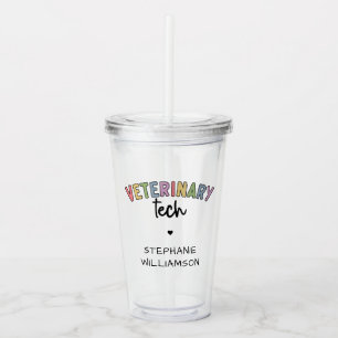Individuelle Name Veterinary Tech Tierarzt Acryltrinkbecher