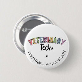Individuelle Name Veterinary Tech | Tierarzt Button