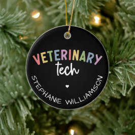 Individuelle Name Veterinary Tech | Tierarzt Keramik Ornament