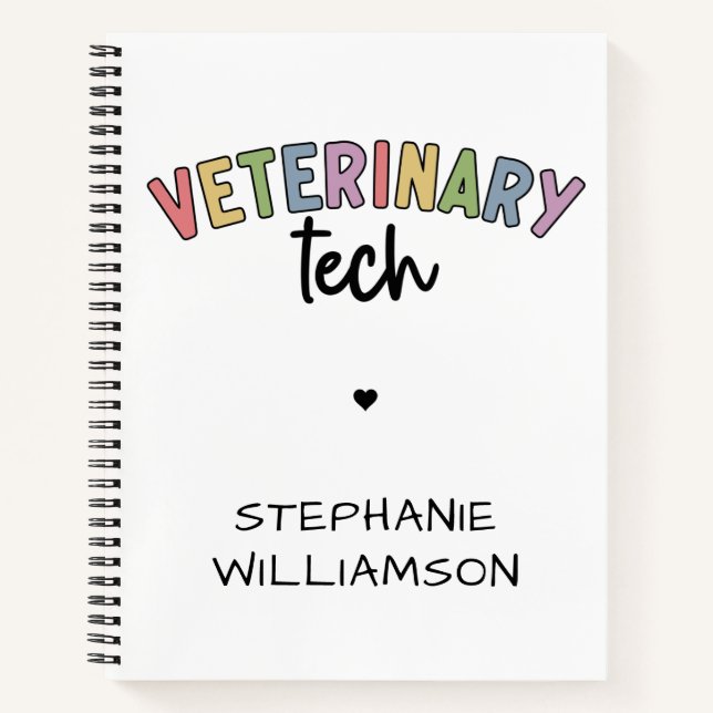 Individuelle Name Veterinary Tech | Tierarzt Notizbuch (Vorderseite)
