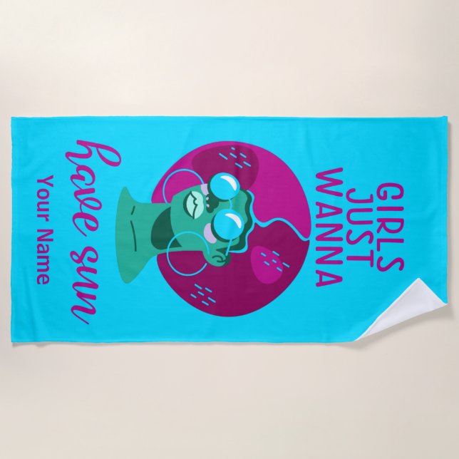 Individuelle Name Vibranful Summer Beach Handtuch (Vorderseite)