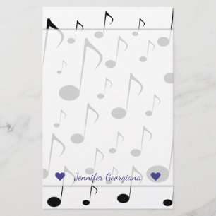 Individuelle Name + Viele Muster für musikalische  Briefpapier