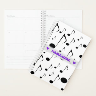 individuelle Name + Viele Muster für Musiknotes Planer