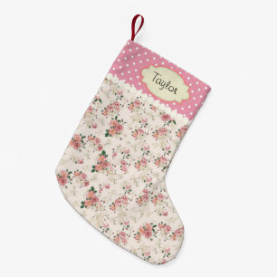 Individuelle Name Viktorianische Vintage Rose Kleiner Weihnachtsstrumpf