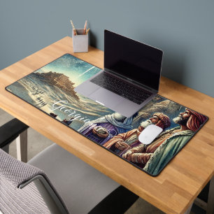 Individuelle Name Vintag Wasserfarbe Drei Weisen Schreibtischunterlage