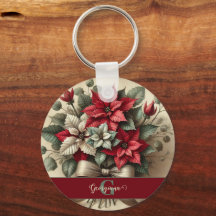 Individuelle Name Vintag Watercolor Poinsettia Bou