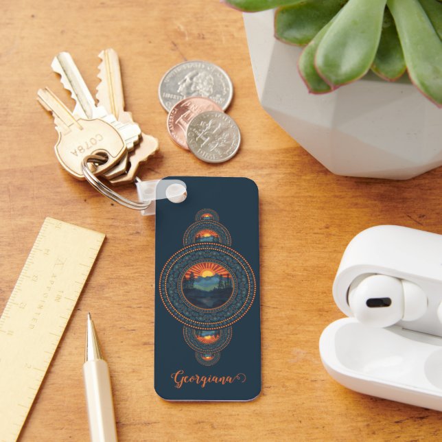 Individuelle Name Vintag Wilderness Ornamental Man Schlüsselanhänger (Schreibtisch)