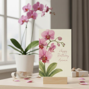 Individuelle Name Vintage Aquarellfarben Geburtsta Feiertagskarte