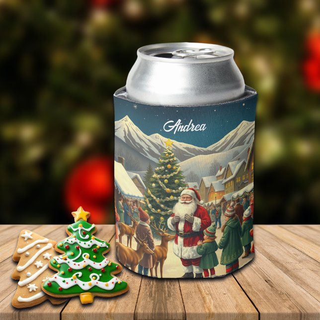 Individuelle Name Vintage Weihnachtsvorstellung Dosenkühler (Von Creator hochgeladen)
