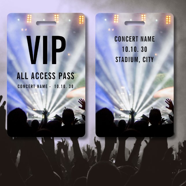 Individuelle Name VIP All Access Pass Konzert Ausweis (Von Creator hochgeladen)
