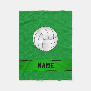 Individuelle Name Volleyball Grüne Halbkreise Fleecedecke