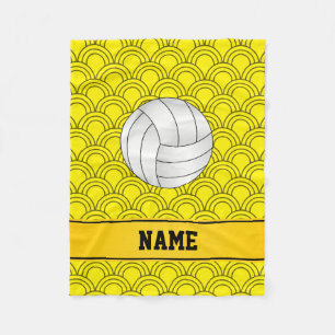 Individuelle Name Volleyball schwarz gelbe Halbkre Fleecedecke