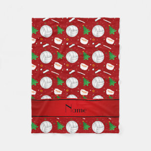 Individuelle Name-Volleyball-Weihnachtsmuster Fleecedecke
