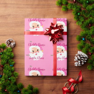 Individuelle Name vom Weihnachtsmann Kinder Weihna Geschenkpapier