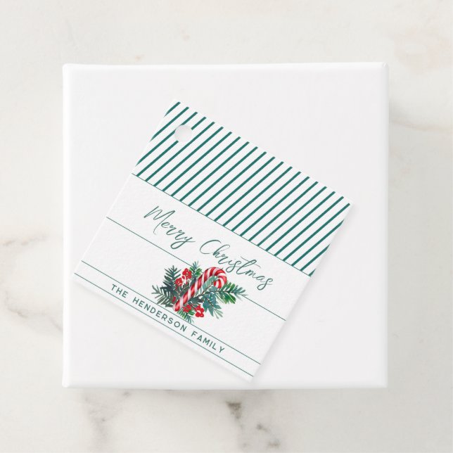 Individuelle Name von und nach | Candy Cane Weihna Geschenkanhänger (Beispiel)