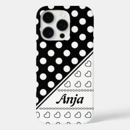 Individuelle Name Vorlage Stilvoll Schwarz-Weiß iPhone 16 Pro Hülle