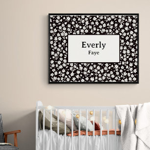 Individuelle Name Wanddekoration Schwarz-weiße Blu Poster