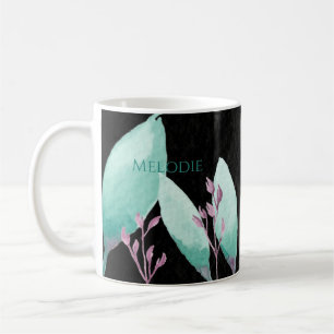 Individuelle Name Wasserfarbe Botanische Aquamarin Kaffeetasse