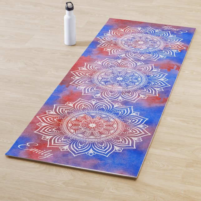 Individuelle Name Wasserfarbe Mandala Übung Yoga M Yogamatte (Beispiel)